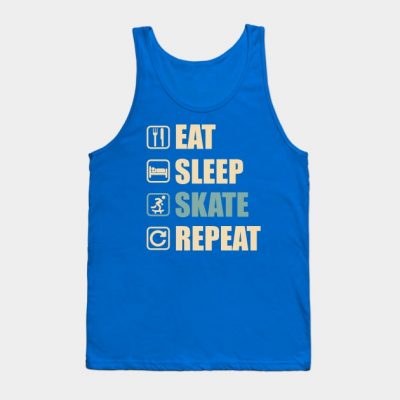 Eat Sleep Skate Repeat Funny Skate Lovers Gift Tank Top Official Skateboard Merch