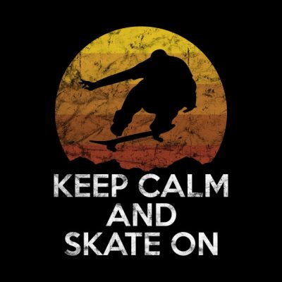 Keep Calm And Skate On Vintage Retro Sunset Skateb Tapestry Official Skateboard Merch