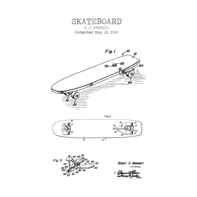 Skateboard Patent Pin Official Skateboard Merch