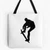 Skater Silhouette: Cool Stickers For Skateboarding Enthusiasts Tote Bag Official Skateboard Merch