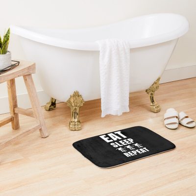 Eat Sleep Skate Repeat Bath Mat Official Skateboard Merch