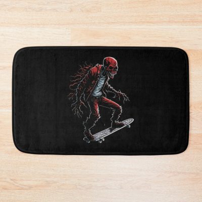 Zombie On A Skateboard  T-Shirt Art Bath Mat Official Skateboard Merch