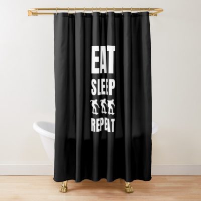 Eat Sleep Skate Repeat Shower Curtain Official Skateboard Merch