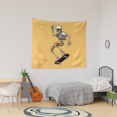 Skateboard Skull Design Tapestry Official Skateboard Merch