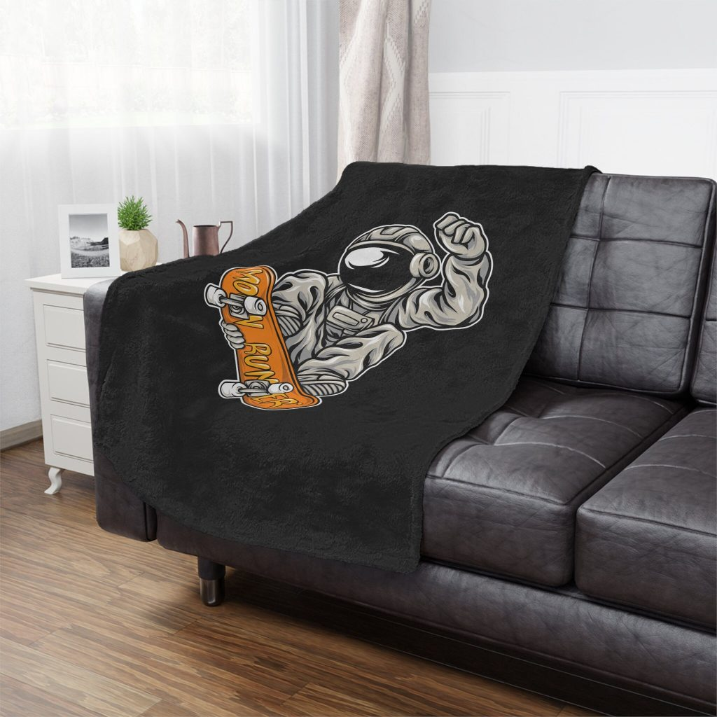 Astronaut Skateboarding Blanket