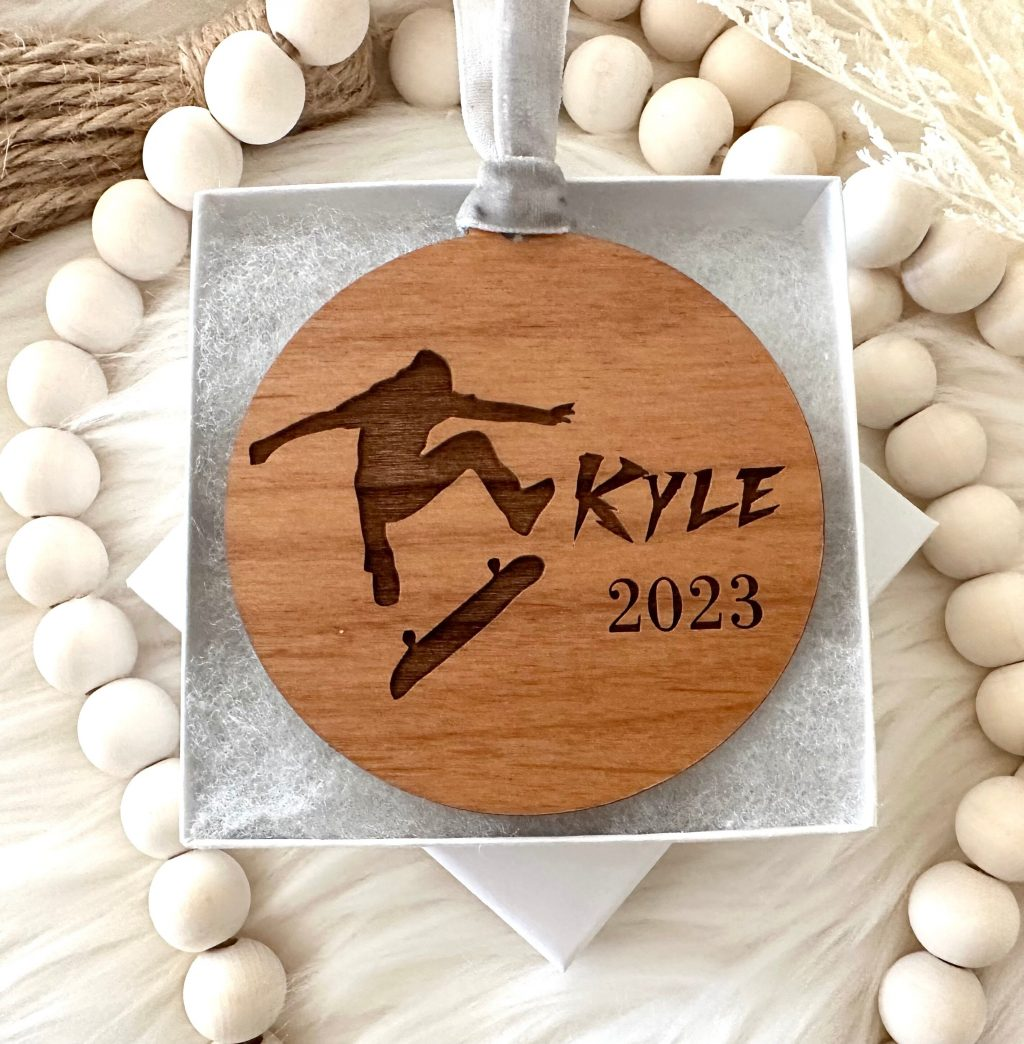 Personalized Skateboard Wood Ornament