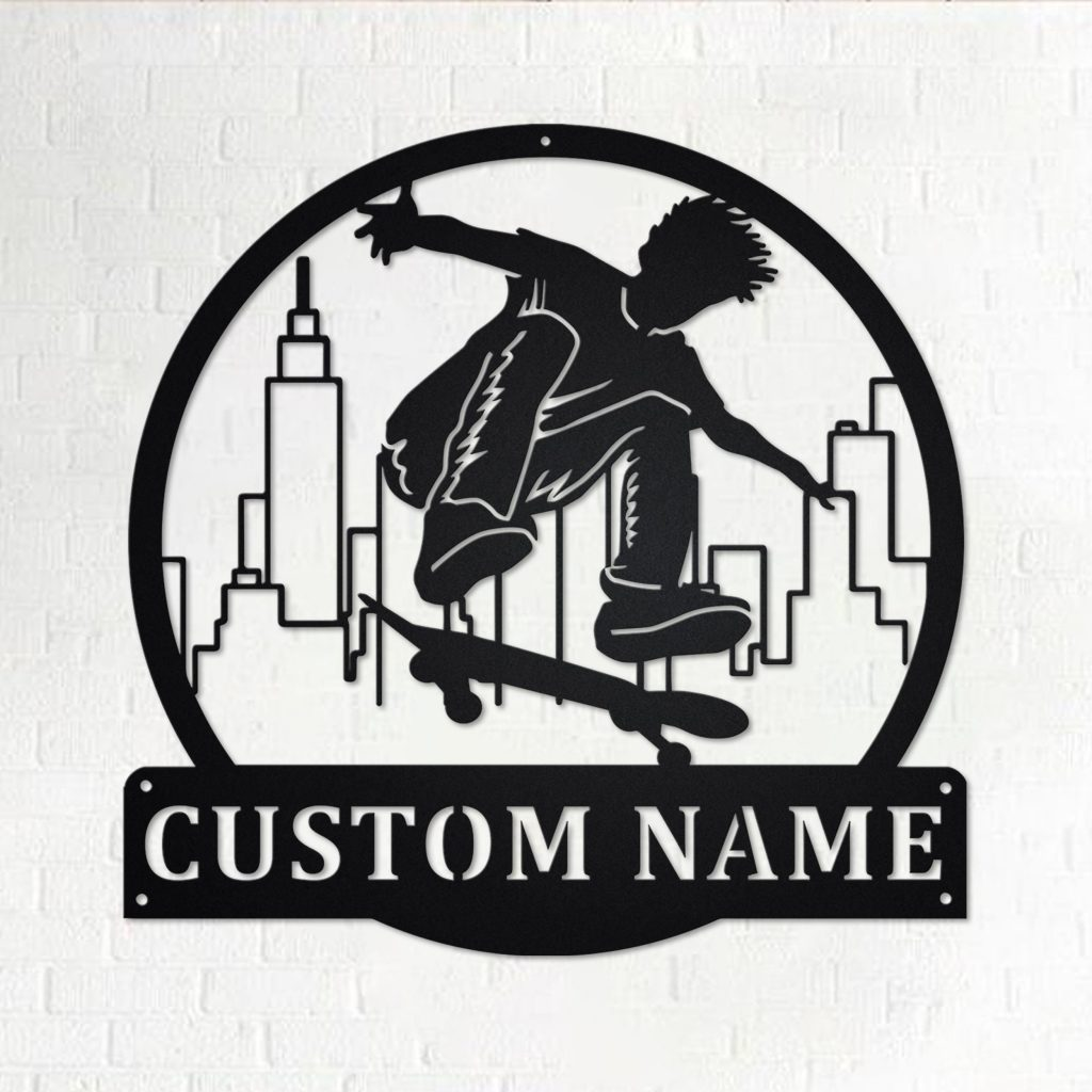 Personalized Skateboard Name Sign Metal Sign