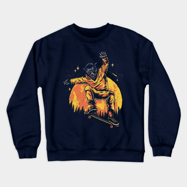 Skateboard Teenage Werewolf Crewneck Sweatshirt